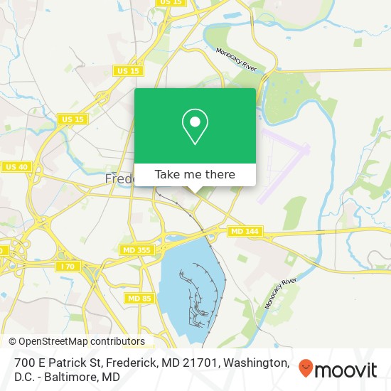 Mapa de 700 E Patrick St, Frederick, MD 21701
