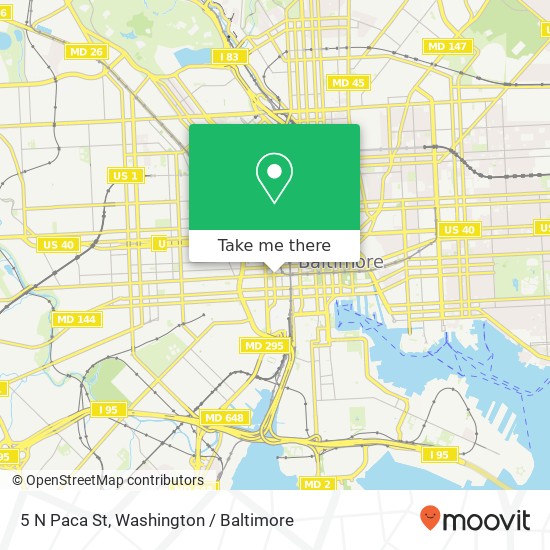 Mapa de 5 N Paca St, Baltimore, MD 21201
