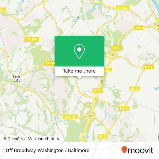 Mapa de Off Broadway, 2700 Potomac Mills Cir