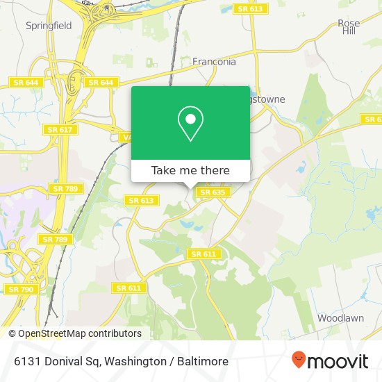 Mapa de 6131 Donival Sq, Alexandria (KINGSTOWNE), VA 22315