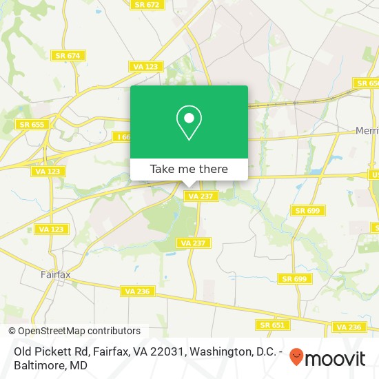 Mapa de Old Pickett Rd, Fairfax, VA 22031