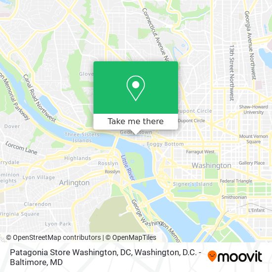 Mapa de Patagonia Store Washington, DC