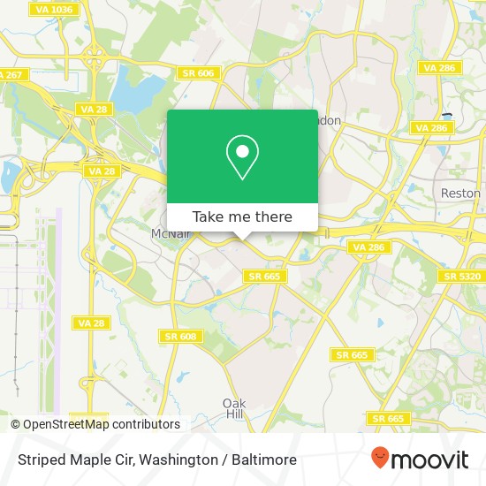 Mapa de Striped Maple Cir, Herndon, VA 20171