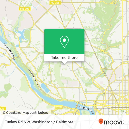 Tunlaw Rd NW, Washington (DC), DC 20007 map