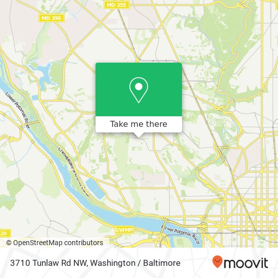Mapa de 3710 Tunlaw Rd NW, Washington (DC), DC 20007