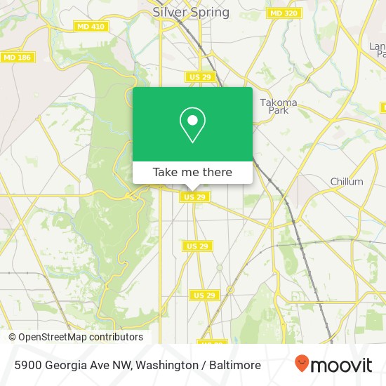 Mapa de 5900 Georgia Ave NW, Washington, DC 20011