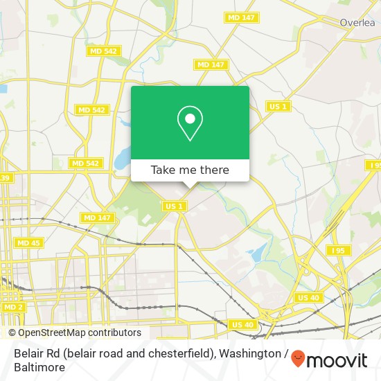Belair Rd (belair road and chesterfield), Baltimore, MD 21213 map