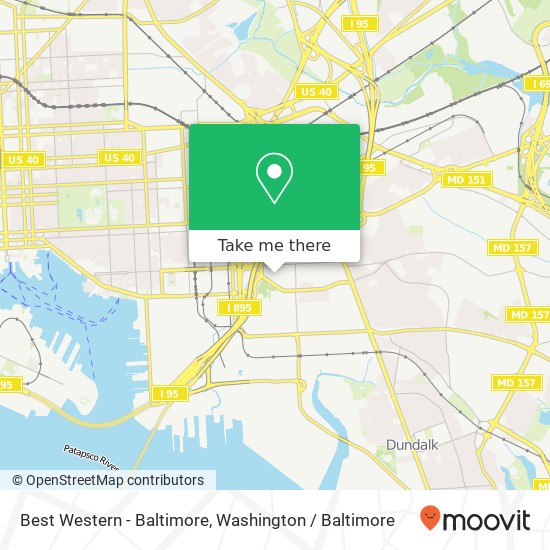 Best Western - Baltimore, 5625 Odonnell St map