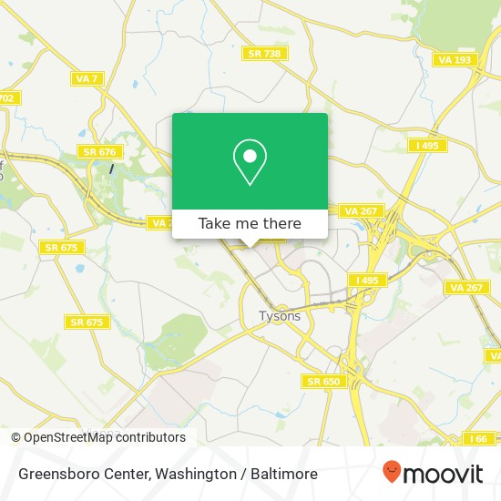 Mapa de Greensboro Center, 8405 Greensboro Dr