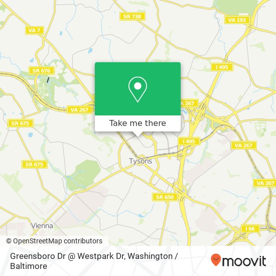 Mapa de Greensboro Dr @ Westpark Dr, McLean, VA 22102