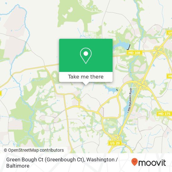 Mapa de Green Bough Ct (Greenbough Ct), Columbia, MD 21044