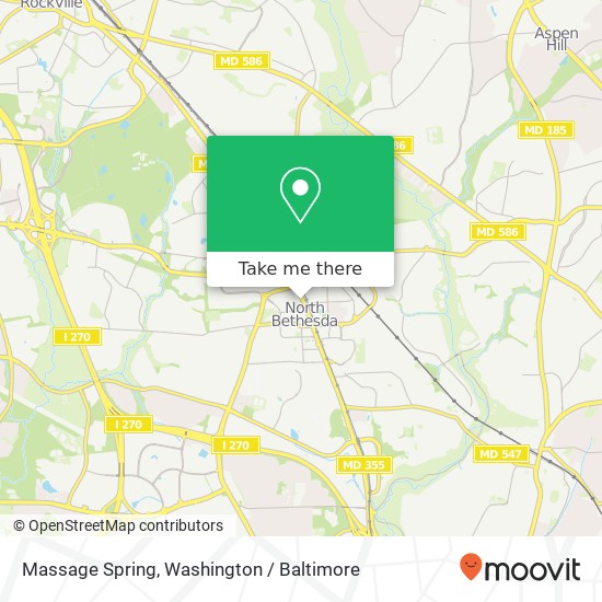 Mapa de Massage Spring, 11630 Rockville Pike