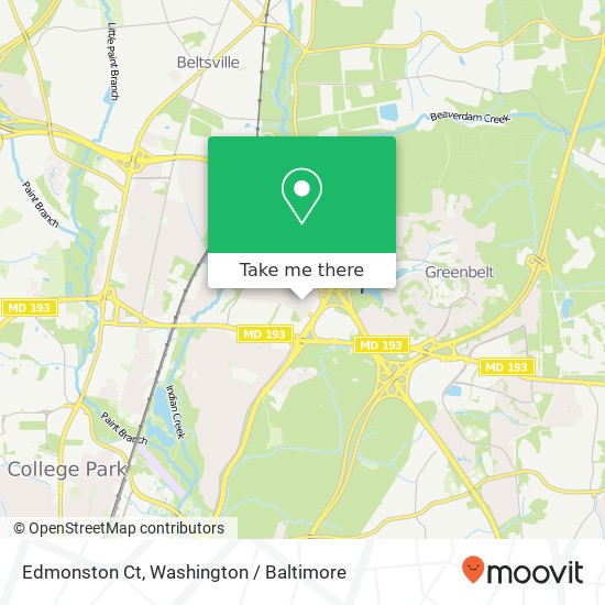 Edmonston Ct, Greenbelt, MD 20770 map