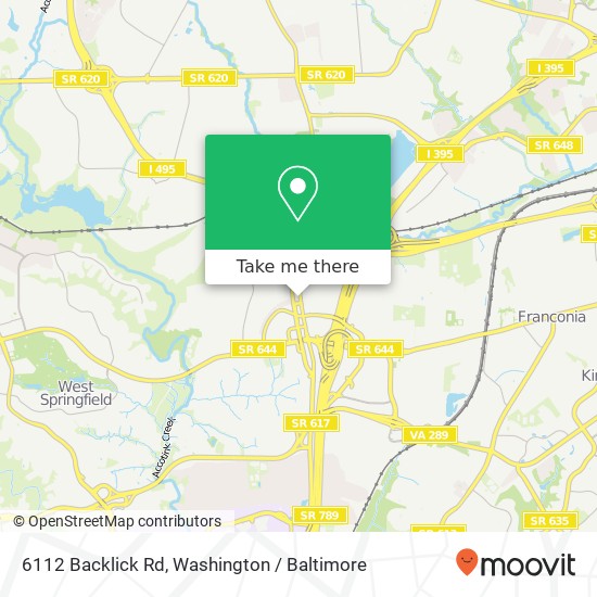 6112 Backlick Rd, Springfield, VA 22150 map