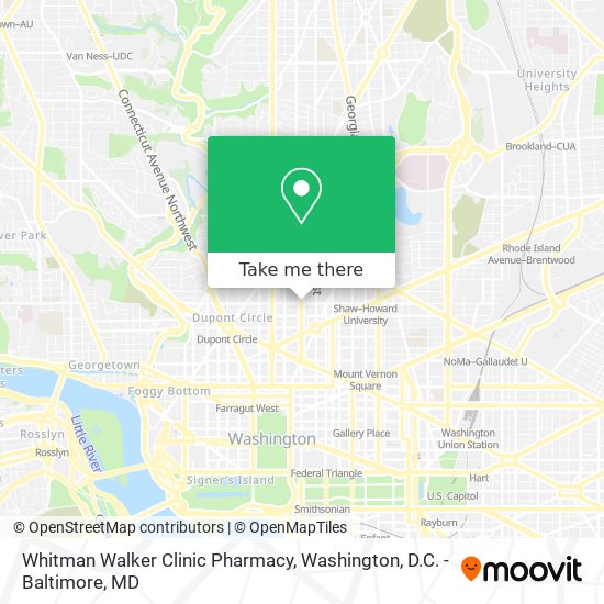 Mapa de Whitman Walker Clinic Pharmacy