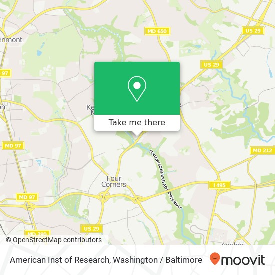 Mapa de American Inst of Research, 10720 Columbia Pike