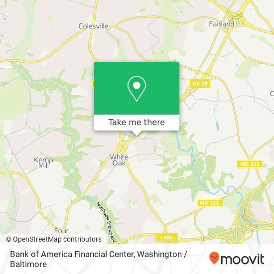 Mapa de Bank of America Financial Center, 11499 Old Columbia Pike