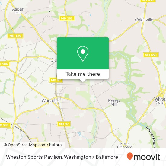 Mapa de Wheaton Sports Pavilion, 11751 Orebaugh Ave