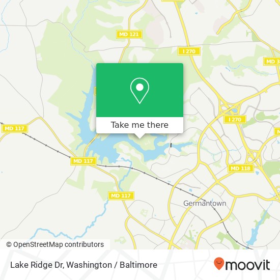 Mapa de Lake Ridge Dr, Boyds, MD 20841