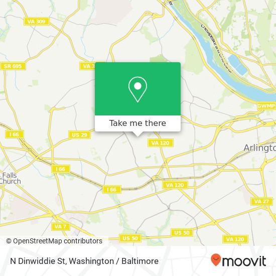 Mapa de N Dinwiddie St, Arlington, VA 22207