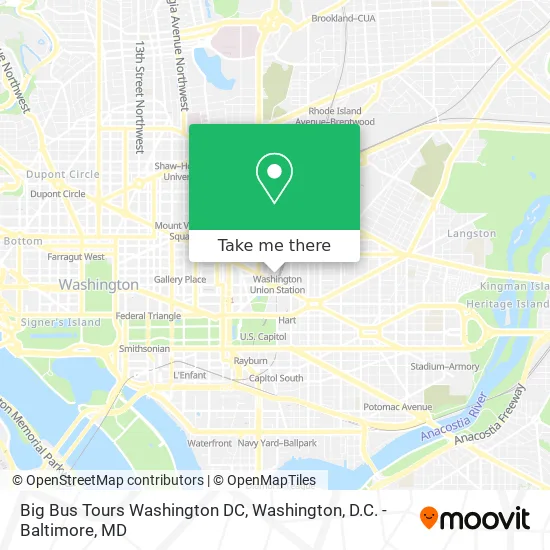 Big Bus Washington Dc Map How To Get To Big Bus Tours Washington Dc By Metro, Bus Or Train?