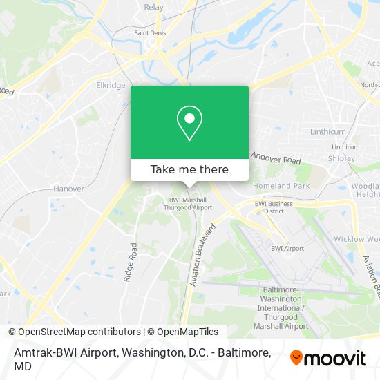 Amtrak-BWI Airport map