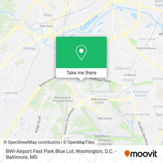 BWI-Airport Fast Park Blue Lot map