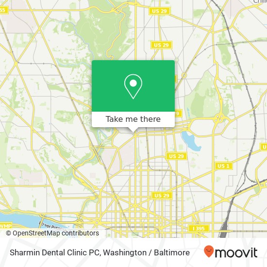 Mapa de Sharmin Dental Clinic PC, 1613 Harvard St NW
