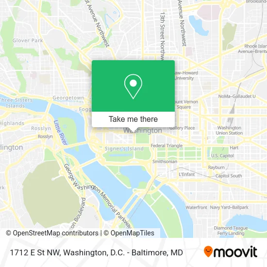 Mapa de 1712 E St NW