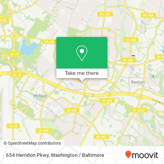 Mapa de 654 Herndon Pkwy, Herndon, VA 20170