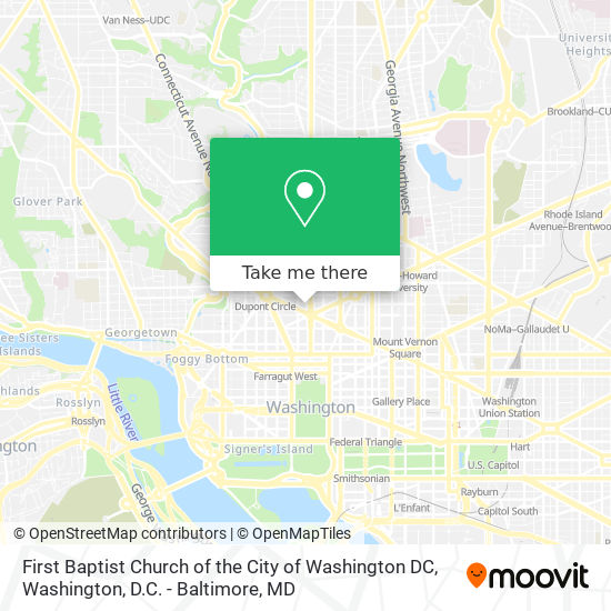 First Baptist Church of the City of Washington DC map