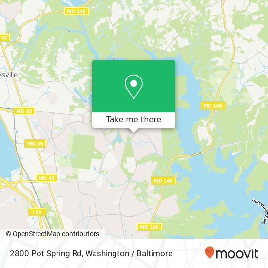 Mapa de 2800 Pot Spring Rd, Lutherville Timonium, MD 21093