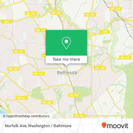 Mapa de Norfolk Ave, Bethesda, MD 20814