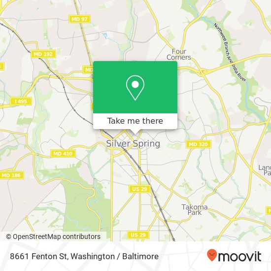 Mapa de 8661 Fenton St, Silver Spring, MD 20910