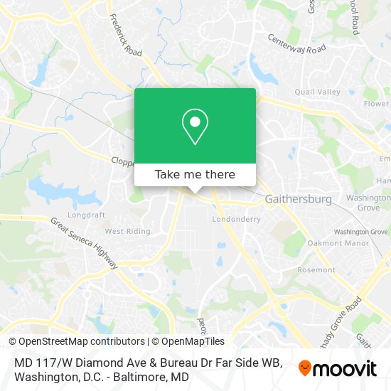 Mapa de MD 117 / W Diamond Ave & Bureau Dr Far Side WB