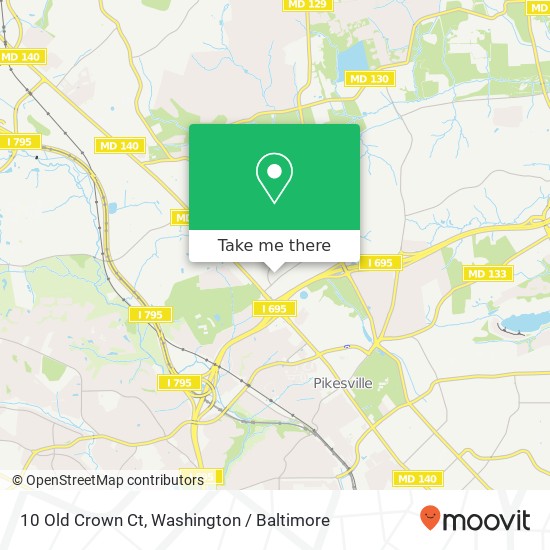 10 Old Crown Ct, Pikesville, MD 21208 map