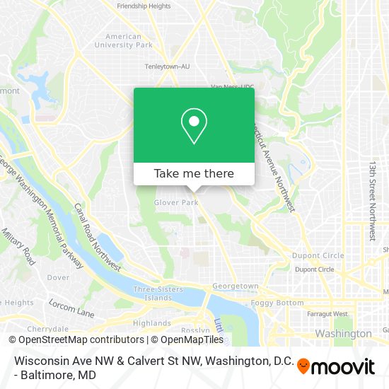 Wisconsin Ave NW & Calvert St NW map