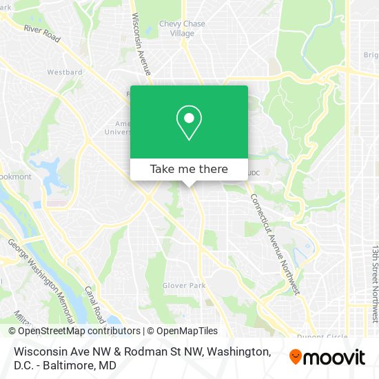 Wisconsin Ave NW & Rodman St NW map