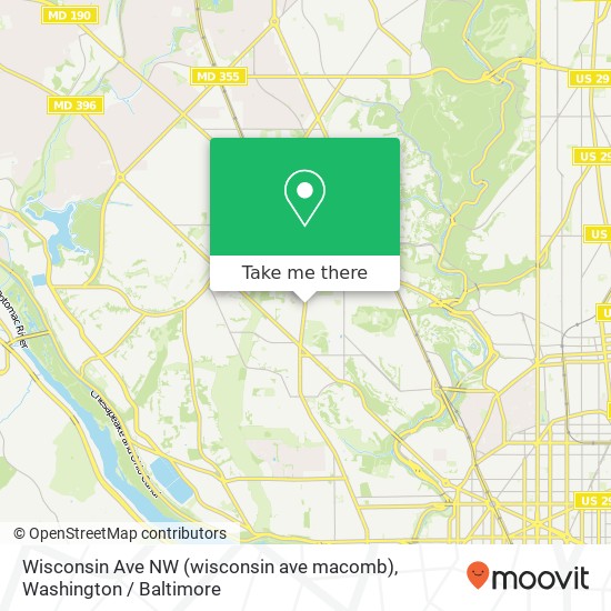 Mapa de Wisconsin Ave NW (wisconsin ave macomb), Washington, DC 20016