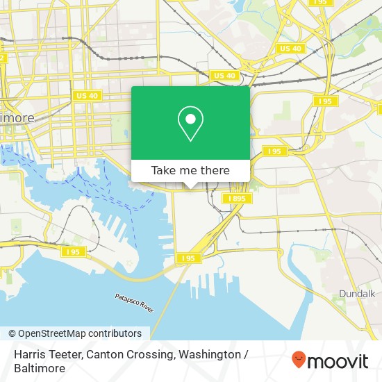 Mapa de Harris Teeter, Canton Crossing, 3779 Boston St