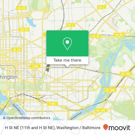 Mapa de H St NE (11th and H St NE), Washington, DC 20002