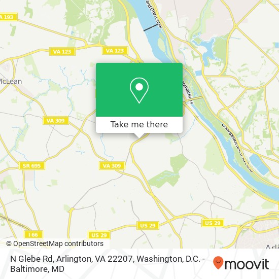 Mapa de N Glebe Rd, Arlington, VA 22207