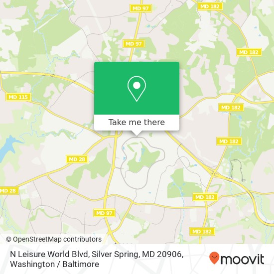 Mapa de N Leisure World Blvd, Silver Spring, MD 20906