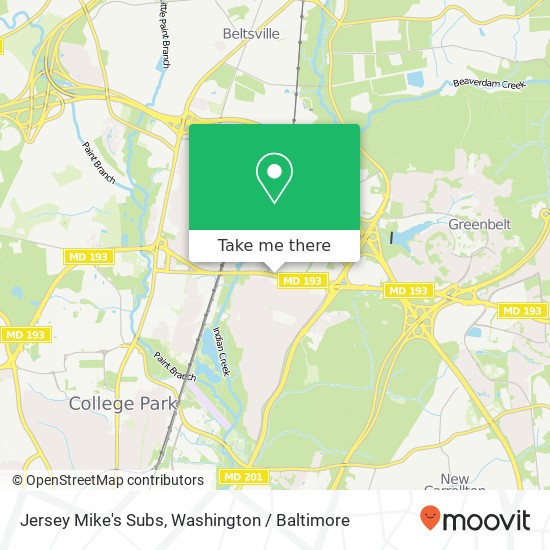 Mapa de Jersey Mike's Subs, 6000 Greenbelt Rd