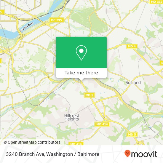 Mapa de 3240 Branch Ave, Temple Hills, MD 20748