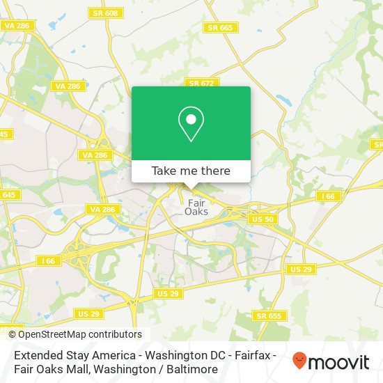 Extended Stay America - Washington DC - Fairfax - Fair Oaks Mall, 12055 Lee Jackson Memorial Hwy map