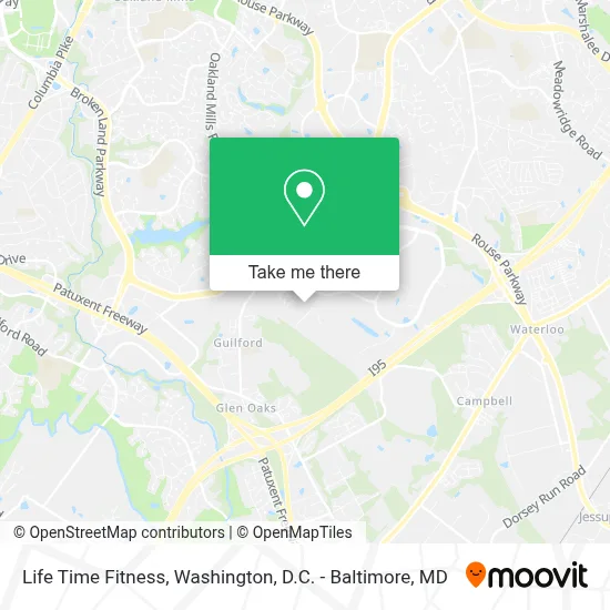 Life Time Fitness map