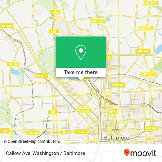 Mapa de Callow Ave, Baltimore, MD 21217