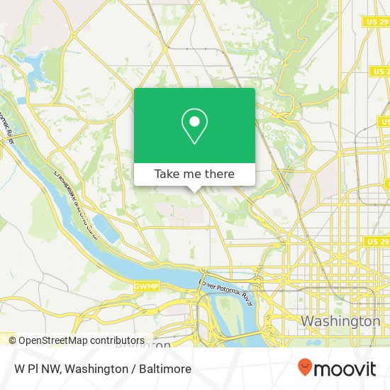 W Pl NW, Washington, DC 20007 map