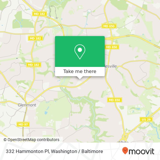 Mapa de 332 Hammonton Pl, Silver Spring, MD 20904